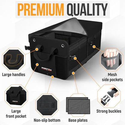 FORTEM Trunk Organizer - Collapsible Car Organizer & Storage Bag for SUVs