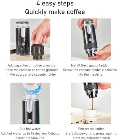 Cocoarm Portable Coffee Maker for Travel, Camping Espresso Machine