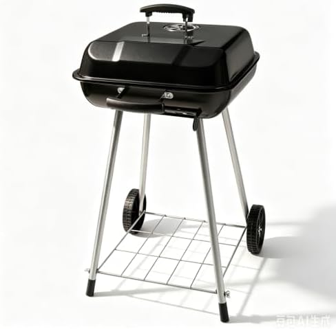 17.5 Inch Portable Charcoal Grill with Removable Ash Catcher, Durable Wheels, and Side Dampers for Effortless Cleanup