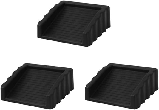 3Pack Black Door Wedge, Small Door Stop Wedge, Door Stops for Bottom of Door (Black)