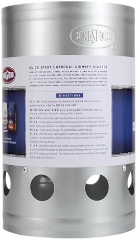 Kingsford Heavy Duty Charcoal Chimney Starter, Large Capacity, 6-Pack