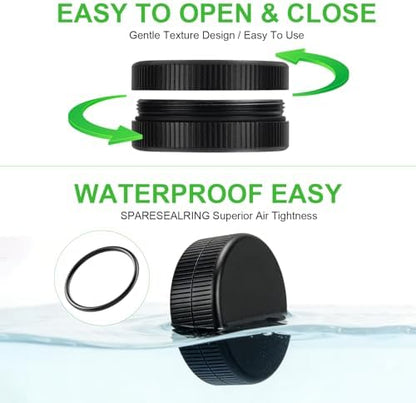 Mini Pill Case, 2Pack Aluminium Medication Organizer Containers for Purse Pocket, Travel Metal Vitamin Holder Box for Daily, Portable Waterproof Small Medicine Caddy for Camping, Working - Black