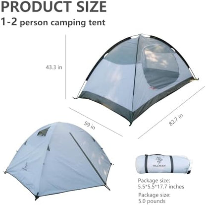 HILLMAN 1/2/3/4 Person Tents for Camping Instant Lightweight Backpacking Tents Easy Set Up Waterproof Family Camping Tent with Rainfly & Carry Bag Portable Dome Tent for Camping Hiking & Traveling
