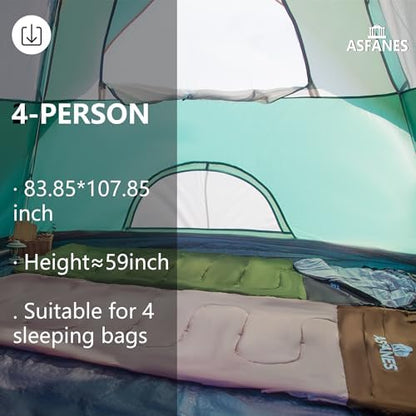 ASFANES Tents for Camping 2/4/6 Person Camping Dome Tent, Waterproof,Spacious, Lightweight Portable Backpacking Tent for Outdoor Camping/Hiking