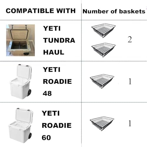 2 Pack Cooler Basket for Yeti Tundra Haul,Stays Food Chilled and Dry, Compatible with Other Cooler Accessories Cooler Locks, Dividers, Ice etc
