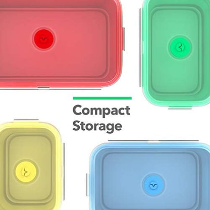 Vremi Silicone Food Storage Containers with BPA Free Airtight Plastic Lids