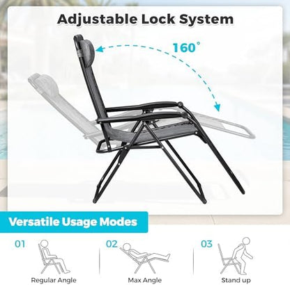 Homall Zero Gravity Chair Patio Folding Lawn Lounge Reclining Chair