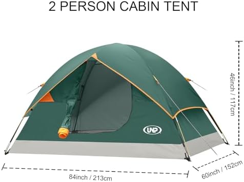 unp 6 Person 4 Season Dome Tent, Easy to Set Up for Camping & Hiking, Lightweight & Portable, Green