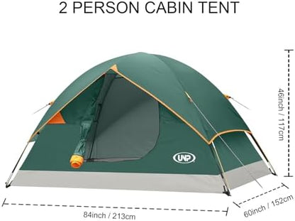 unp 6 Person 4 Season Dome Tent, Easy to Set Up for Camping & Hiking, Lightweight & Portable, Green
