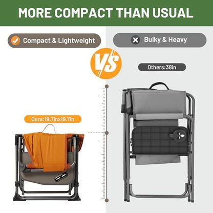 TIMBER RIDGE 400lbs Heavy Duty Camping Chair Portable Directors Chair