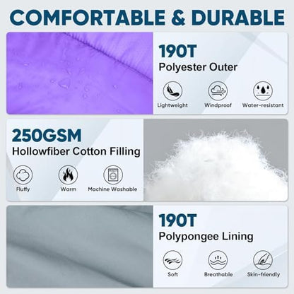 PTEROMY Sleeping Bags for Adults, Lightweight and Machine Washable, Water Resistant Backpacking Camping Sleeping Bag for Warm Cold Weather, Camping Essentials for Hiking Travel