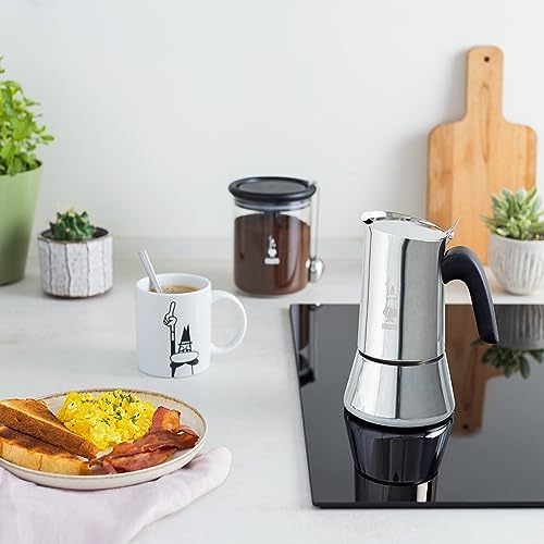 Bialetti - Venus Induction, Stovetop Coffee Maker, Suitable for all Types of Hobs, Stainless Steel, 4 Cups (5.7 Oz), Silver