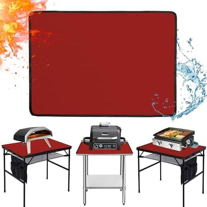 Heat Resistant Mats for Countertop fits Tabletop Grill, 36x24x0.04in, Red