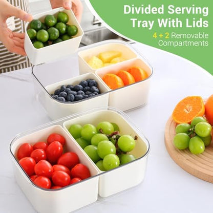 LUXEAR Small Snack Box Container 2 Pack, Dishwasher Safe&Freezer Safe