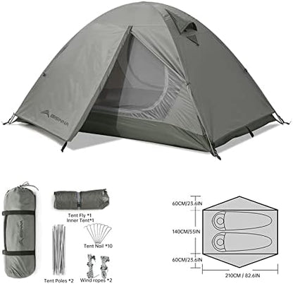 BISINNA Backpacking Tent for 2 Person Lightweight Camping Tent