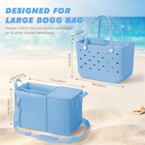 Cooler Organizer Insert Compatible with Bogg Bag XL, Leak-Proof Ice Chest Beach Bag with Removable Divider, Zippered Pouch, Portable Travel Organizer for Beach, Picnic, Camping, Pool