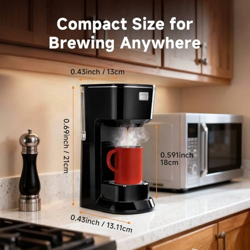Coffee Maker, Single Serve Brewer for K Pods & Ground-Black