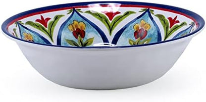 Retro Style Melamine Dinnerware Sets, 12Pcs Durable Plates and Bowls for 4