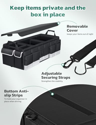 Oasser Trunk Organizer 95L with 20L Removable Cooler Bag for SUV