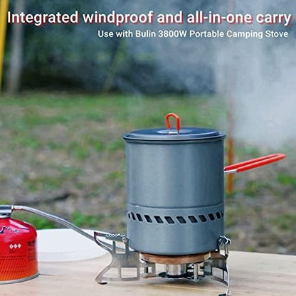 Bulin Camping Pot, 1.5L High Efficiency Backpacking Camping Cooking Set
