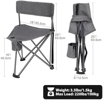 REDCAMP 2 Pack Tripod Camping Chairs Folding Lightweight