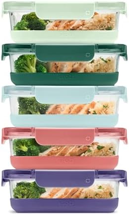 Ello Duraglass Refresh 3.4 Cup Meal Prep Containers, 10 Pc, Everest