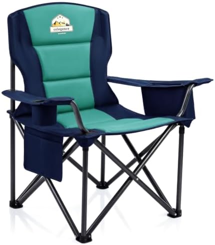 Colegence Oversized Heavy Duty Camping Chair for Adults, 450 lb, Dark Blue