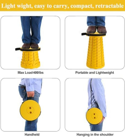 Fishboy Collapsible Stool for Adults, Portable Folding Camping Seat, 400lbs