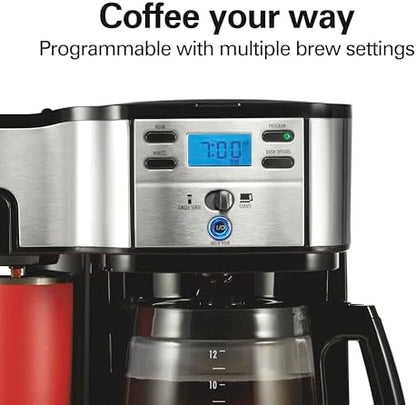 Hamilton Beach 2-Way Brewer Coffee Maker, Single-Serve and 12-Cup Pot, Black/Stainless Steel(49980A), Carafe