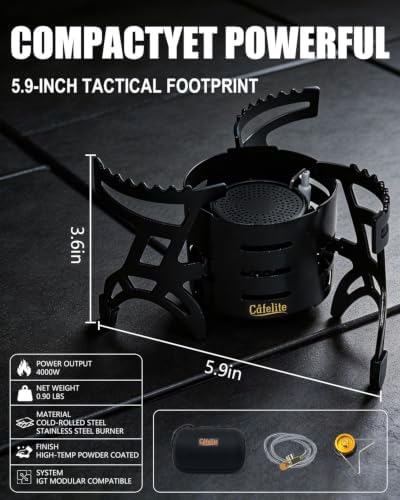14000 BTUs Outdoor Camping Portable Gas Stove High Power Adjustable Burner