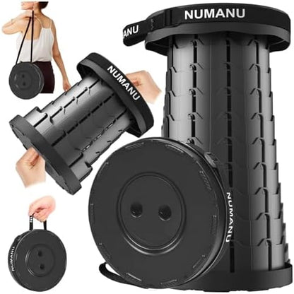 NUMANU Old-Gen Collapsible Stool, Max 400lbs, Adjustable Portable Folding Stool for Adults, Retractable Foldable Telescopic Seat Camping Chair or Footrest