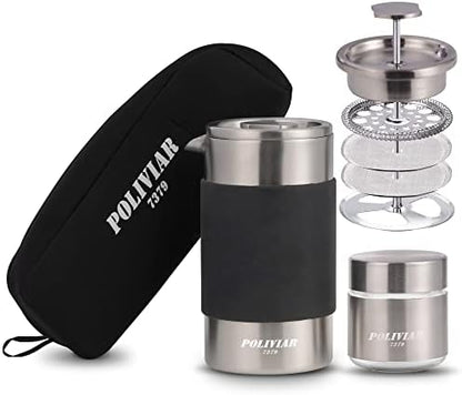 POLIVIAR French Press Coffee Maker, 12 oz