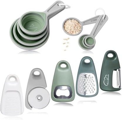 Kitchen Gadgets Set 13 Piece, Space Saving, RV Essentials, Green