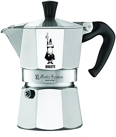 Bialetti - Moka Express: Iconic Stovetop Espresso Maker, Makes Real Italian Coffee, Moka Pot 3 Cups (4.3 Oz - 130 Ml), Aluminium, Silver