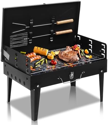 Outvita Portable Charcoal Grill, Foldable BBQ, Outdoor Smokers