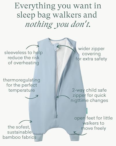 PurComfy Bamboo Viscose Toddler Sleep Sack with Feet, 12-18-24-2t-4t-5t