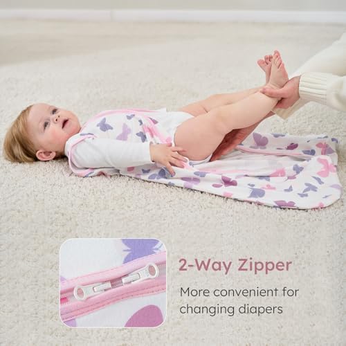 Yoofoss Baby Sleep Sack 12-18 Month 0.5TOG 100% Organic Cotton 2-Way Zipper