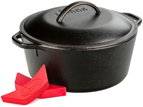 Lodge Cast Iron Dutch Oven with Loop Handle, Oven-Safe, 5 Quart