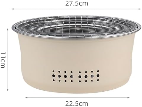 SANQIAHOME Stainless Steel Charcoal Portable Barbecue Grill, 10.5 Inches Non-Stick, Round, Barbecue or Hot Pot, Boiling Water, Charcoal Stove for Home Party Outdoor Camping