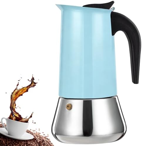 12 Cup Stovetop Espresso Maker Stainless Steel Moka Pot Stove Top Percolator Italian Coffee Makers Capable Mocha Greca Machine Cafe Classic Induction Cookers for Home and Camping 600ml 20oz