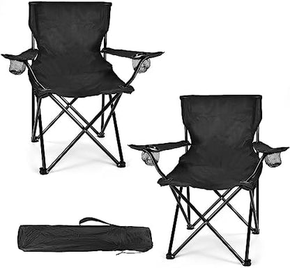WEIDIORME 2 Pack Lightweight Camping Chairs for Adults & Teens, Capacity Foldable Portable Chairs with Carry Bag, Compact Design for Camping, Beach, Picnics, and Outdoor Events