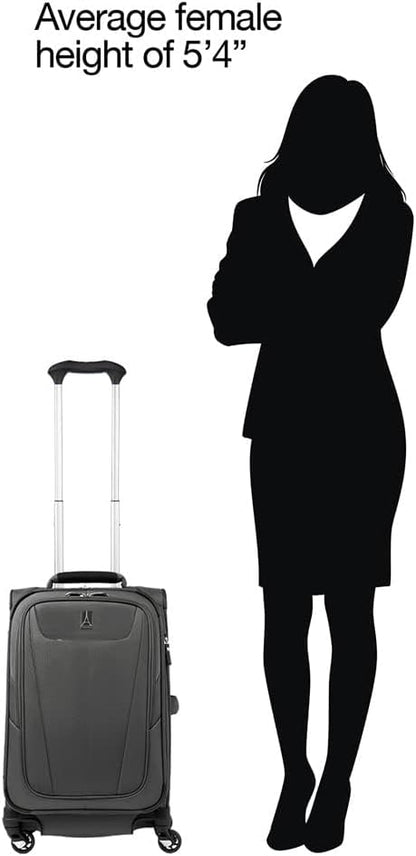 Travelpro Maxlite 5 Softside Expandable 2-Piece Luggage Set — Carry-On and Large Checked Luggage — Shadow Grey