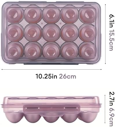 15 Grid Egg Storage Box for Refrigerator Kitchen Camping RV