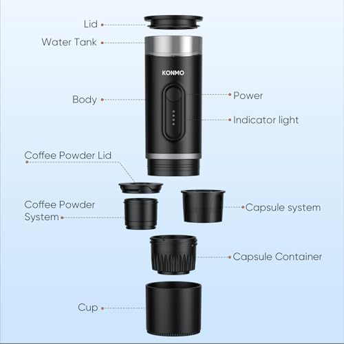 Portable Espresso Machine for Travel, Self-Heating Coffee Maker