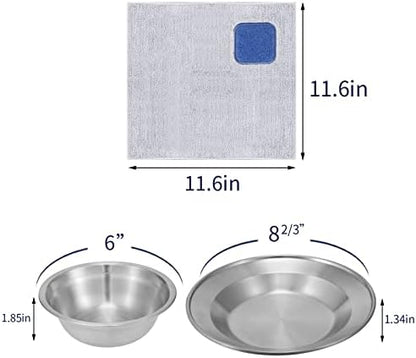 Outdoor Camping Mess Kit - 1 to 2 persons Camping Dishes Includes Cups, Bowls, Dishes, Knives, Forks, Spoons, Etc, Camping Dinnerware Set with Mesh Bag is Easy to Carry Camping Tableware Set