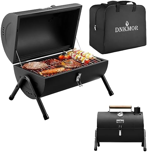 Charcoal Grill for Outdoor BBQ Smoker Portable Tabletop BBQ Grill,Black
