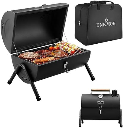 Charcoal Grill for Outdoor BBQ Smoker Portable Tabletop BBQ Grill,Black