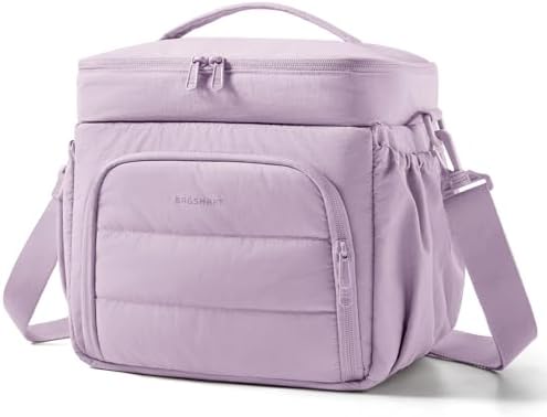 BAGSMART Puffy Insulated Lunch Bag, Lightweight Large 14L Double Deck
