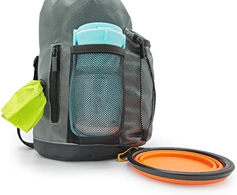 Waterproof Roll Top Pet Dog Food Travel Organizer Storage Bag Trash Bag Dispenser for Trips Outdoor Camping Free 350ml Portable Folding Bowl, 30 Cups / 10 lbs Large