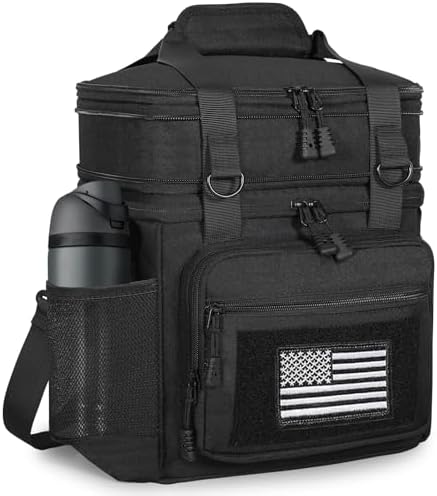 GLENKEY Tactical Lunch Box Men Expandable Insulated Leakproof Cooler Bag
